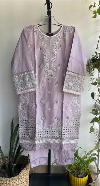 Pakistani Original Hayat's Stitched Cotton 2pcs_ Lavender